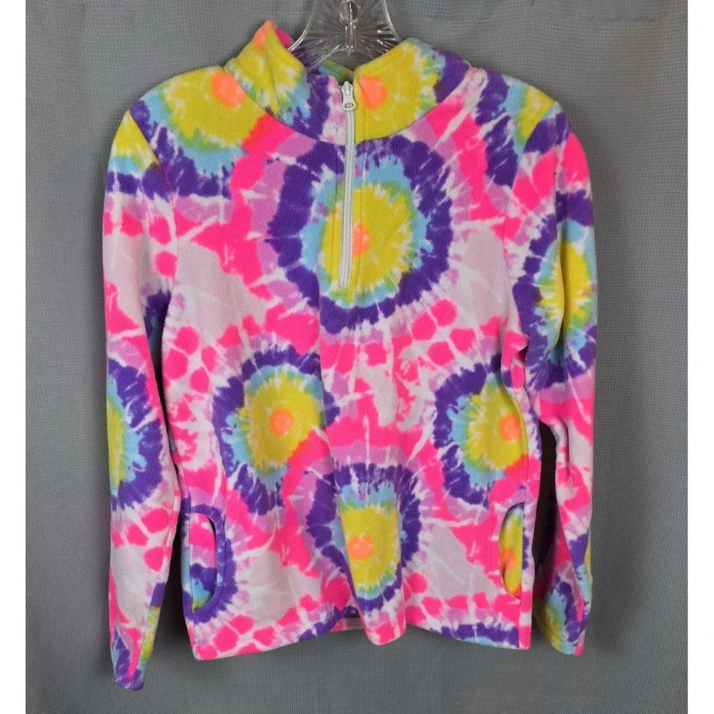 The Childrens Place Girl's XXL  (16) Pullover 1/4 Zip  Pink Blue Purple Yellow‎